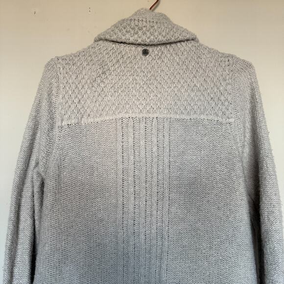 Prana Elsin Sweater Cardigan Women S Gray Lagenlook Organic Cotton Minimalist - Picture 8 of 9